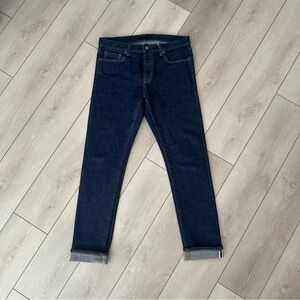 Uniqlo Men's Slim Jeans - Dark Blue